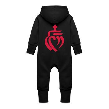 Cœur vendéen Vendée - Grenouillère à capuche bio en molleton Bébé - vanille - Dos
