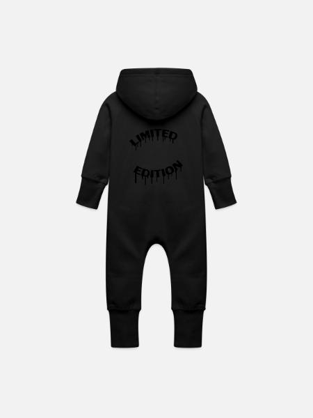 Limited Edition Graffiti - Baby Organic Sweat Overalls With Hood - vanilla