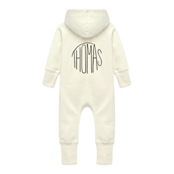 Thomas - Baby Bio Sweat Overall mit Kapuze - Vanille-Milchshake - Hinten
