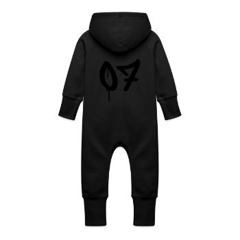 Graffiti : 07 - Baby Organic Sweat Overalls With Hood - vanilla - Back