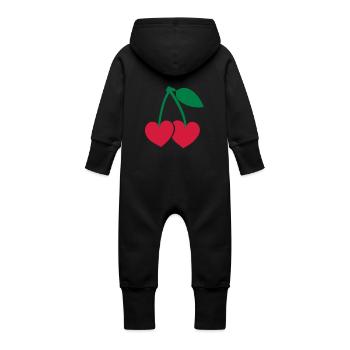 kirschen_f2 - Baby Organic Sweat Overalls With Hood - vanilla - Back