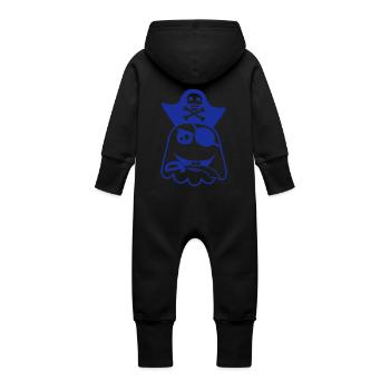Pirate Fantôme Drôle Mauvais Fantôme Halloween Fun - Grenouillère à capuche bio en molleton Bébé - vanille - Dos