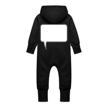 Sprechblase Rechteck Design - Baby Bio Sweat Overall mit Kapuze - Vanille-Milchshake - Hinten