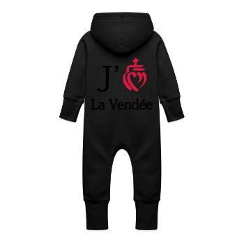 j'aime la Vendée - Grenouillère à capuche bio en molleton Bébé - vanille - Dos