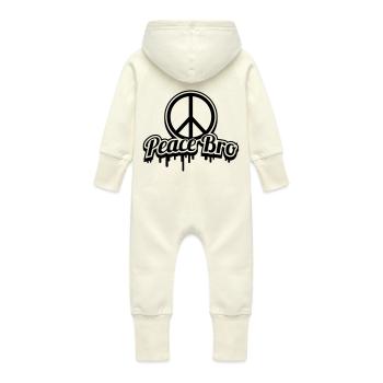 pace_bro_ha1 - Baby Organic Sweat Overalls With Hood - vanilla - Back