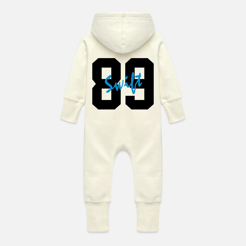 swift 89 - Baby Organic Sweat Overalls With Hood - vanilla