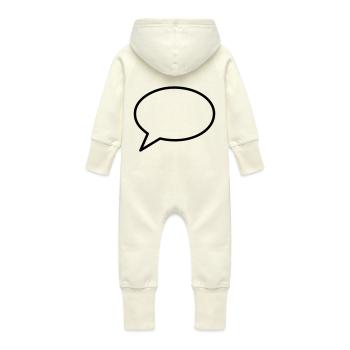 Speech bubble - Baby Organic Sweat Overalls With Hood - vanilla - Back