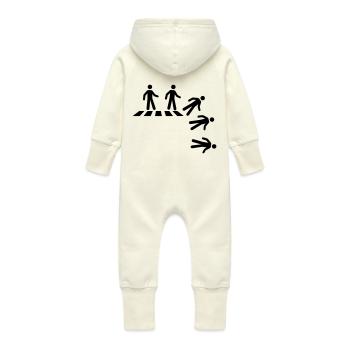 Collez le chiffre au passage clouté - Grenouillère à capuche bio en molleton Bébé - vanille - Dos