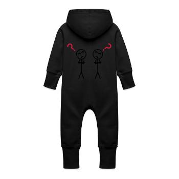 Point d'interrogation - Grenouillère à capuche bio en molleton Bébé - vanille - Dos