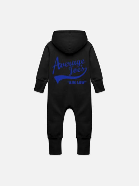 Average Joe’s – Aim Low - Baby Organic Sweat Overalls With Hood - vanilla