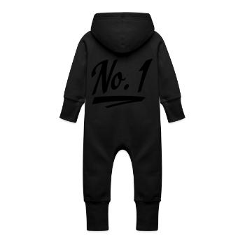 Numéro un - Grenouillère à capuche bio en molleton Bébé - vanille - Dos