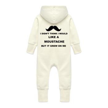 Moustache - Baby Organic Sweat Overalls With Hood - vanilla - Back