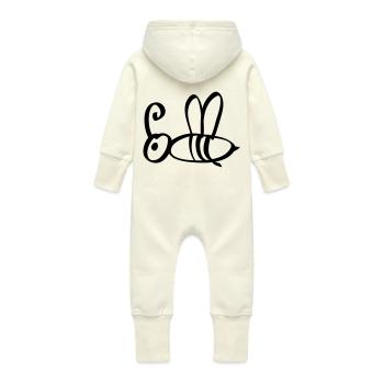 bee 1c - Grenouillère à capuche bio en molleton Bébé - vanille - Dos