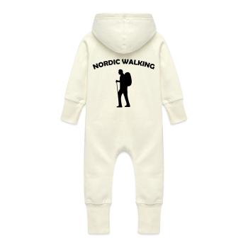 Pole walking - Baby Organic Sweat Overalls With Hood - vanilla - Back