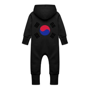 Corée du Sud - Grenouillère à capuche bio en molleton Bébé - vanille - Dos