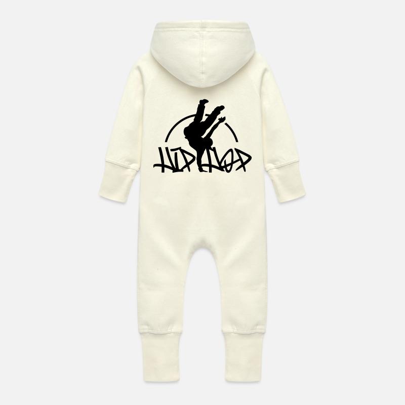 session_hiphop - Baby Bio Sweat Overall mit Kapuze - Vanille-Milchshake