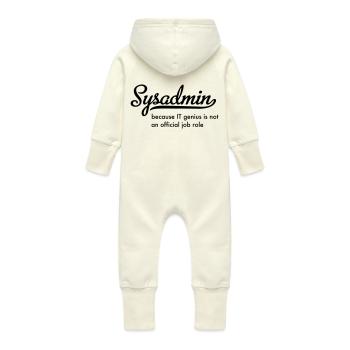 Sysadmin - Baby Organic Sweat Overalls With Hood - vanilla - Back