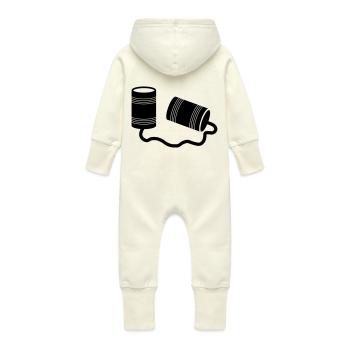 boîtes de téléphone - Grenouillère à capuche bio en molleton Bébé - vanille - Dos