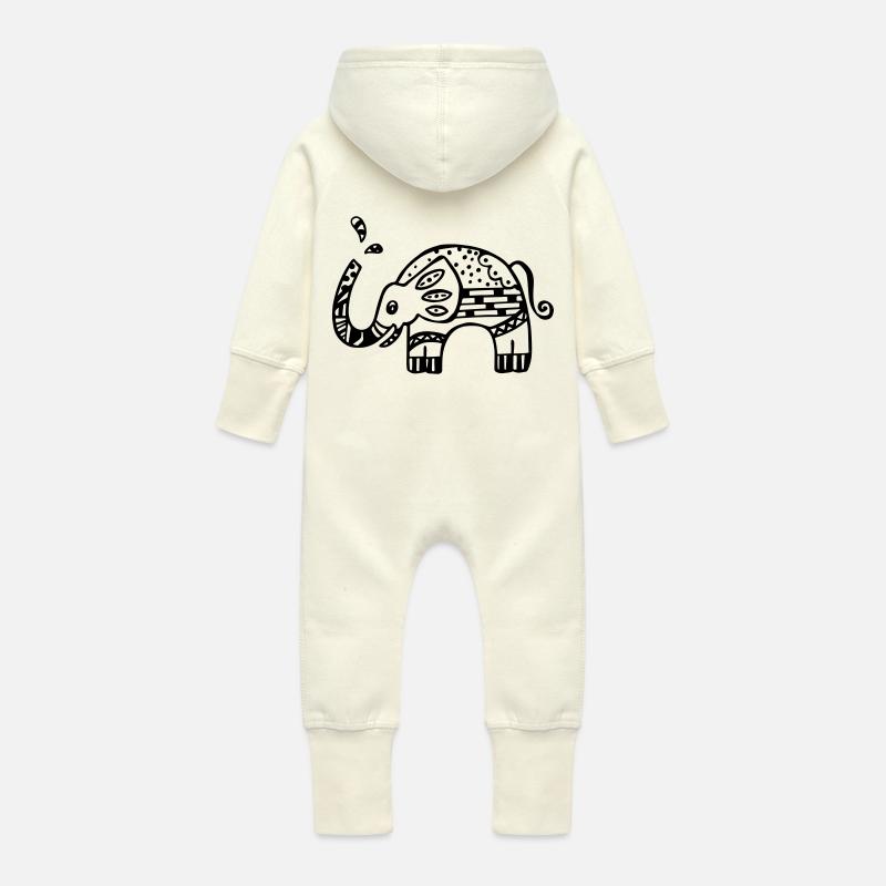 Mathis - Baby Bio Sweat Overall mit Kapuze - Vanille-Milchshake
