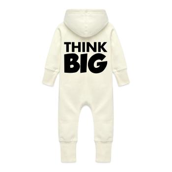 Think Big - Grenouillère à capuche bio en molleton Bébé - vanille - Dos