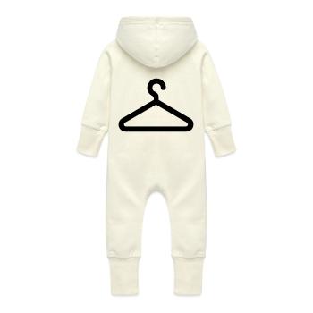 cintre,Vêtement - Grenouillère à capuche bio en molleton Bébé - vanille - Dos