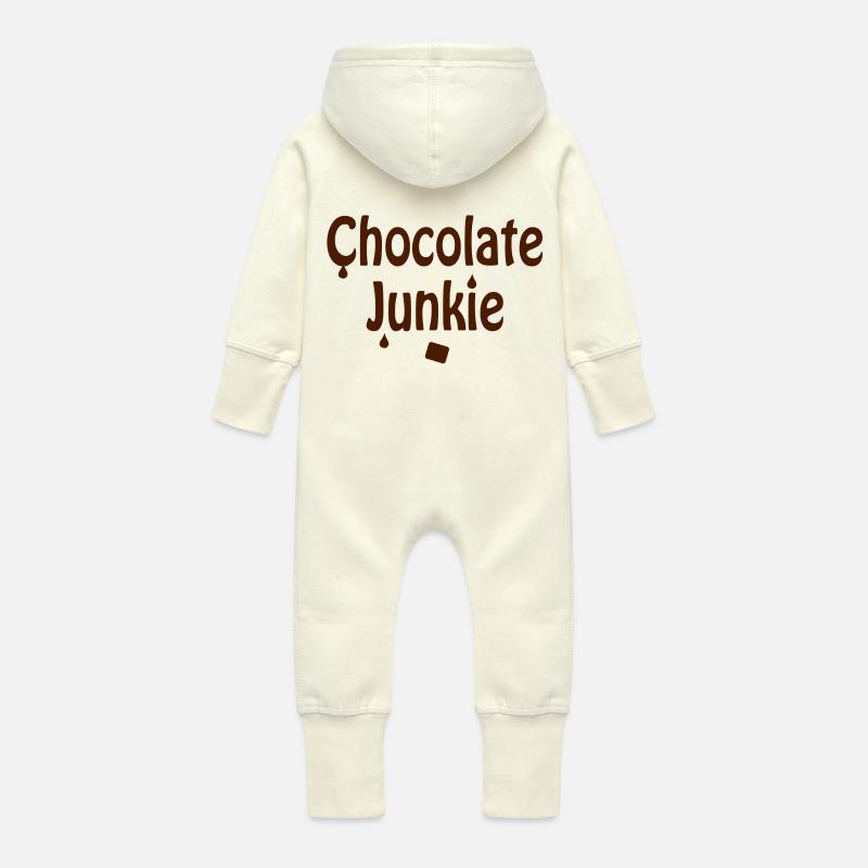 chocolatejunkie - Grenouillère à capuche bio en molleton Bébé - vanille