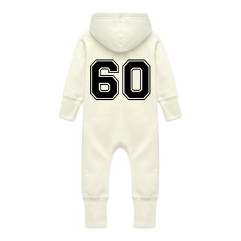 60 - Grenouillère à capuche bio en molleton Bébé - vanille - Dos