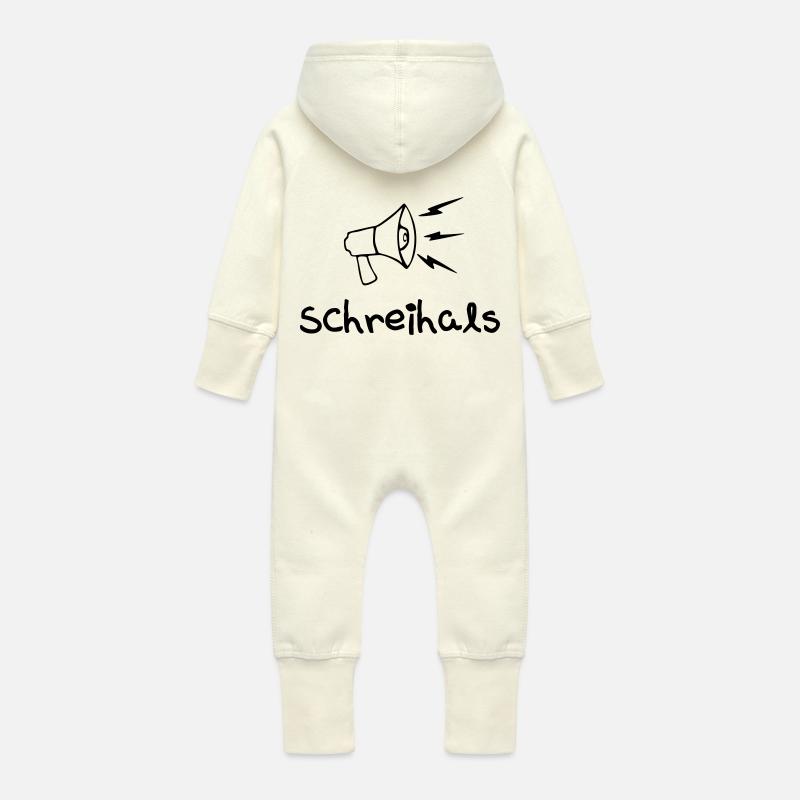 Schreihals - Baby Bio Sweat Overall mit Kapuze - Vanille-Milchshake