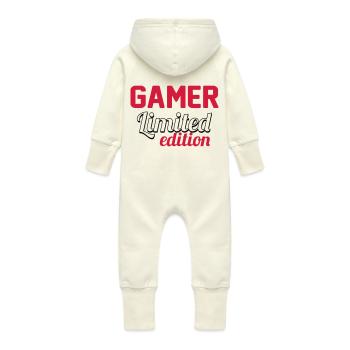 Geek / Gamer / Console / Playsation / Gameuse - Baby Bio Sweat Overall mit Kapuze - Vanille-Milchshake - Hinten