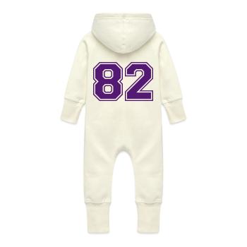 82 - Baby Bio Sweat Overall mit Kapuze - Vanille-Milchshake - Hinten