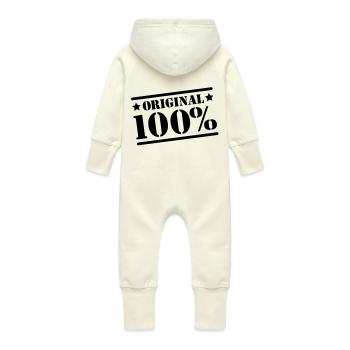 100% Original - Grenouillère à capuche bio en molleton Bébé - vanille - Dos