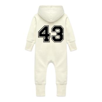 43 - Grenouillère à capuche bio en molleton Bébé - vanille - Dos