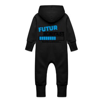 futur documentaliste - Grenouillère à capuche bio en molleton Bébé - vanille - Dos