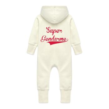 Super Gendarme / Gendarmerie - Grenouillère à capuche bio en molleton Bébé - vanille - Dos