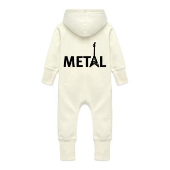 metall - Baby Organic Sweat Overalls With Hood - vanilla - Back