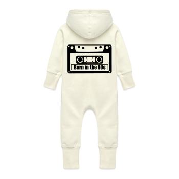 né dans les années 80 - Grenouillère à capuche bio en molleton Bébé - vanille - Dos
