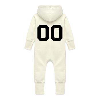 00_nummer_f1 - Baby Bio Sweat Overall mit Kapuze - Vanille-Milchshake - Hinten