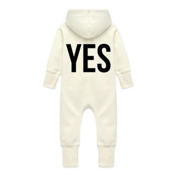 yes - Baby Organic Sweat Overalls With Hood - vanilla - Back