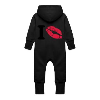 i love - Grenouillère à capuche bio en molleton Bébé - vanille - Dos