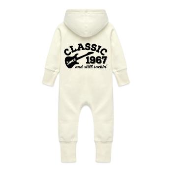 1967 - Baby Organic Sweat Overalls With Hood - vanilla - Back