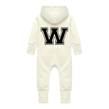 w - Baby Organic Sweat Overalls With Hood - vanilla - Back