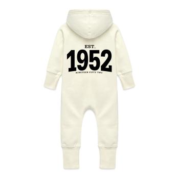 EST. 1952 Nineteen Fifty Two - Baby Organic Sweat Overalls With Hood - vanilla - Back