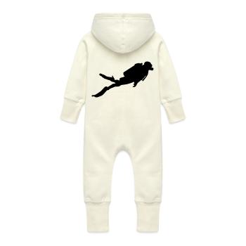 Plongée - Plongeur - Plongée - Grenouillère à capuche bio en molleton Bébé - vanille - Dos