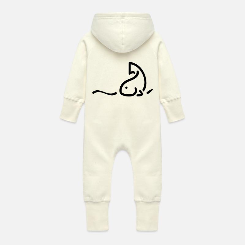 Fisch-Illustration - Baby Bio Sweat Overall mit Kapuze - Vanille-Milchshake