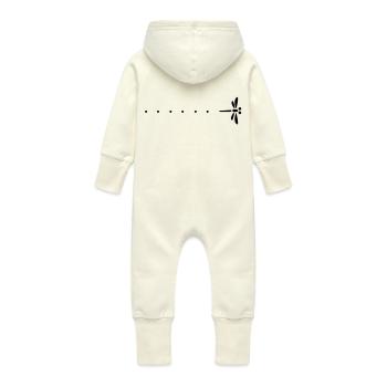 Passage de libllule et étonnement - Grenouillère à capuche bio en molleton Bébé - vanille - Dos