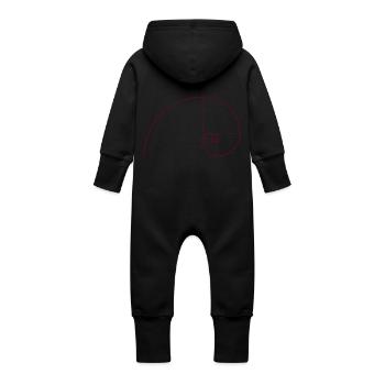 Goldene Spirale, Schnitt, Phi, Fibonacci, Physik - Baby Bio Sweat Overall mit Kapuze - Vanille-Milchshake - Hinten