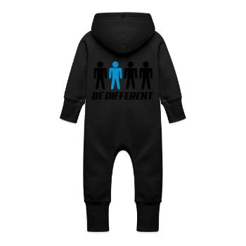be_different - Baby Organic Sweat Overalls With Hood - vanilla - Back