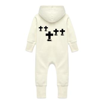 rip_1_f1 - Baby Bio Sweat Overall mit Kapuze - Vanille-Milchshake - Hinten
