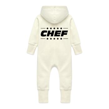 Chef - Grenouillère à capuche bio en molleton Bébé - vanille - Dos