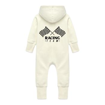 Équipe Racing Flag - Grenouillère à capuche bio en molleton Bébé - vanille - Dos
